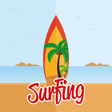 İzole Surfboard illüstrasyon