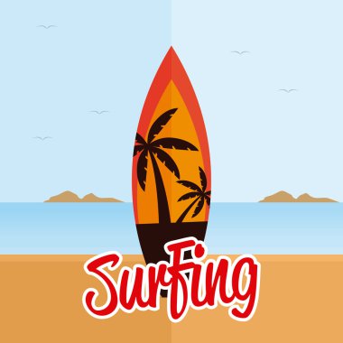 İzole Surfboard illüstrasyon