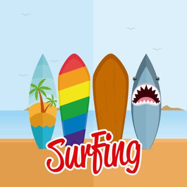 İzole Surfboard illüstrasyon