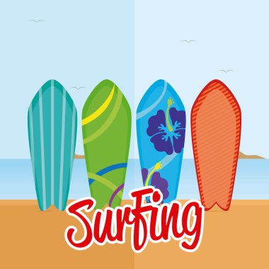 İzole Surfboard illüstrasyon