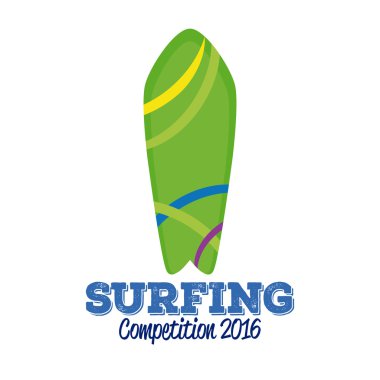 İzole Surfboard illüstrasyon