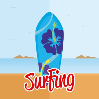 İzole Surfboard illüstrasyon