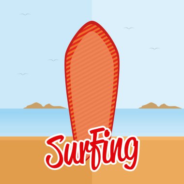 İzole Surfboard illüstrasyon