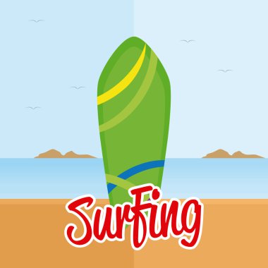 İzole Surfboard illüstrasyon
