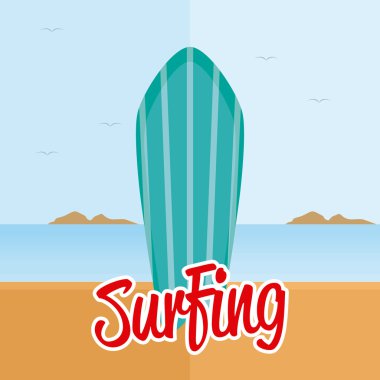 İzole Surfboard illüstrasyon