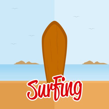 İzole Surfboard illüstrasyon