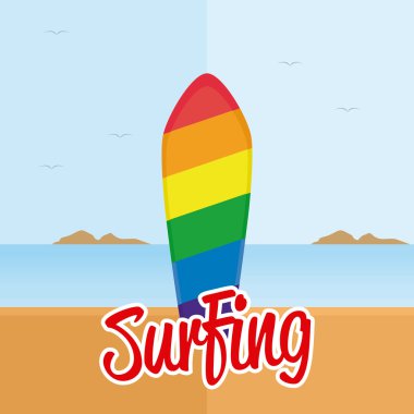 İzole Surfboard illüstrasyon