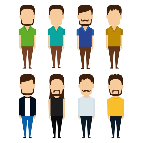 Set of male icons — Stock Vector