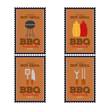 Barbekü etiket illüstrasyon