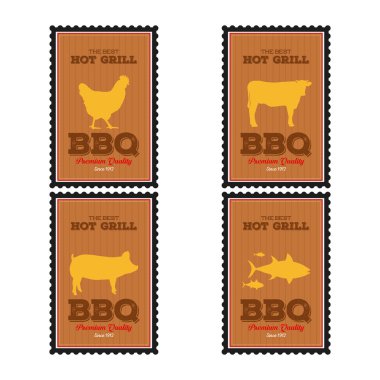 Barbekü etiket illüstrasyon