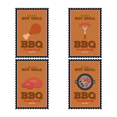 Barbekü etiket illüstrasyon