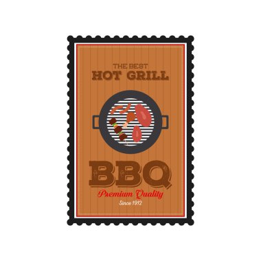 Barbekü etiket illüstrasyon