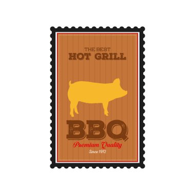 Barbekü etiket illüstrasyon