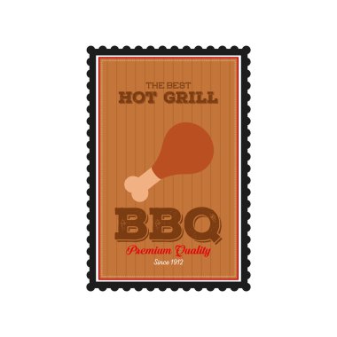 Barbekü etiket illüstrasyon
