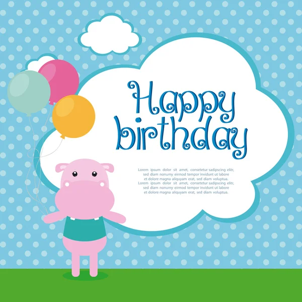 Happy birthday illustration — Stock Vector