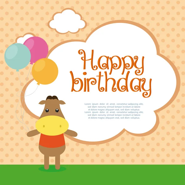 생일날의 삽화 — 스톡 벡터