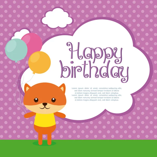 Happy birthday illustration — Stock Vector