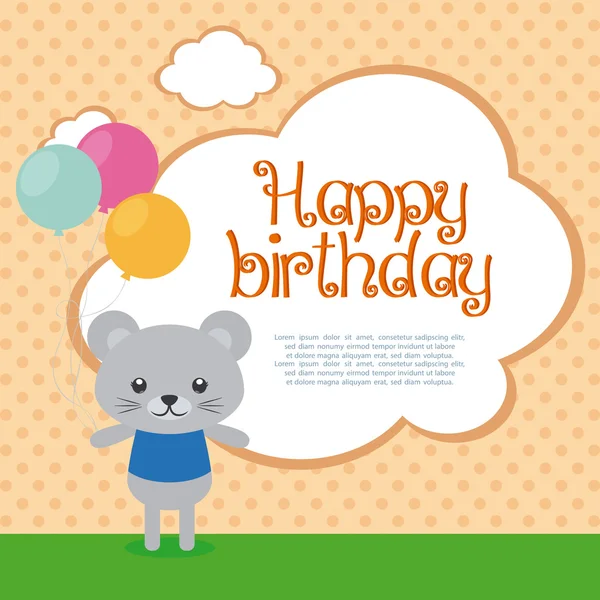 Happy birthday illustration — Stock Vector