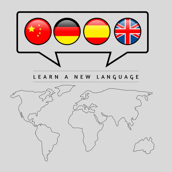 Illustratie van de taal leren — Stockvector