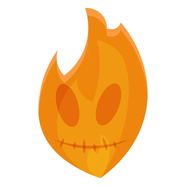 Caricature de flamme effrayant — Image vectorielle