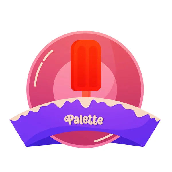 Paleta roja de helado aislado dulce — Archivo Imágenes Vectoriales