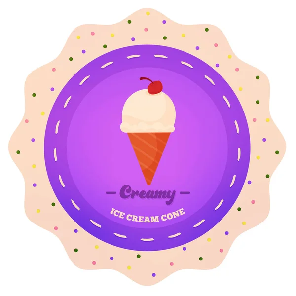Isolated Ice cream cone sweet — Stock Vector