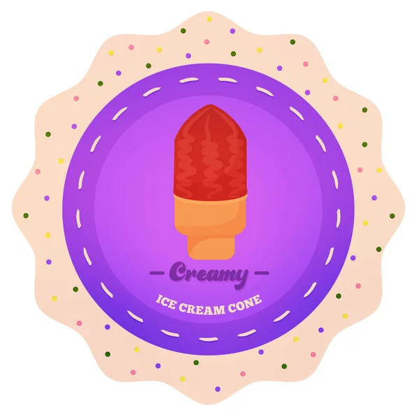 Isolado sorvete cone de chocolate doce — Vetor de Stock