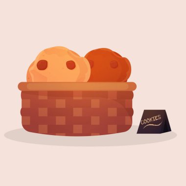 İzole kurabiye sepeti