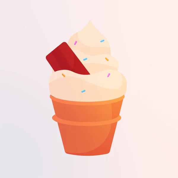 Isolated Ice cream small cone sweet — Stock Vector