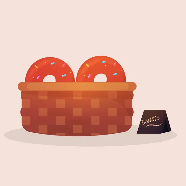 Panier à beignet isolé — Image vectorielle