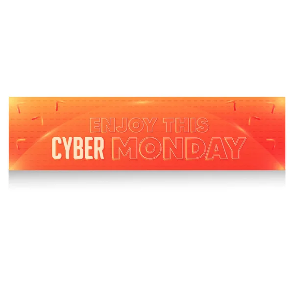 Cyber lunes bandera naranja — Vector de stock