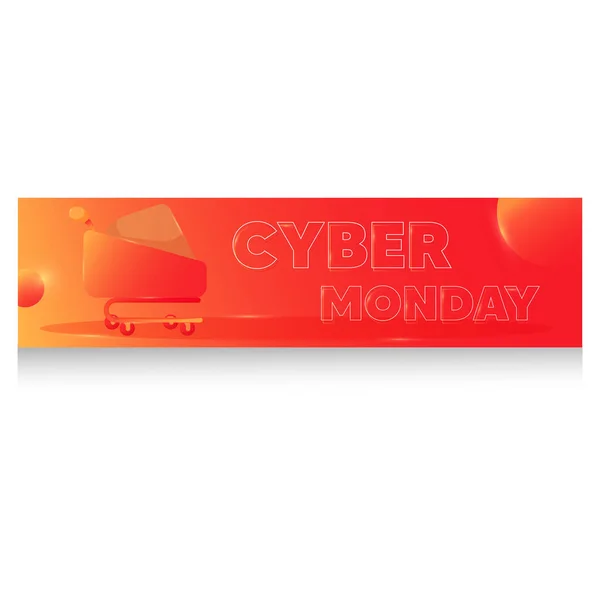 Banner de segunda-feira cibernética laranja — Vetor de Stock
