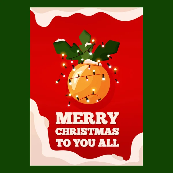 Feliz cartel de Navidad — Vector de stock