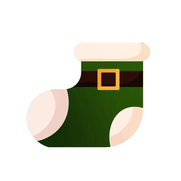 Isolerad grön känga ikon — Stock vektor