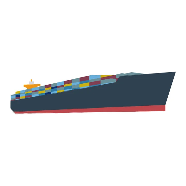 Comércio electrónico de navios isolados — Vetor de Stock