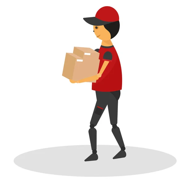 Man and charge delivery — Stock Vector