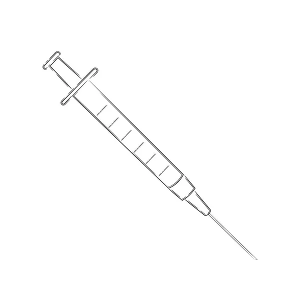 Desenho de medicamentos para seringa isolada —  Vetores de Stock