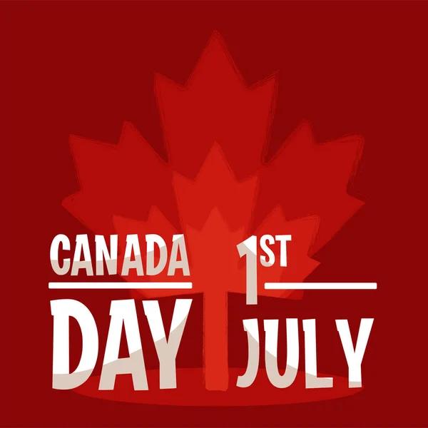 Canada 1 luglio Acero rosso — Vettoriale Stock