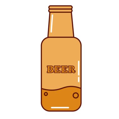 İzole bira şişesi açık altın