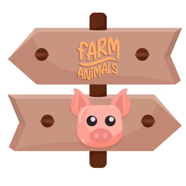 Indicaciones aisladas de cerdos — Vector de stock