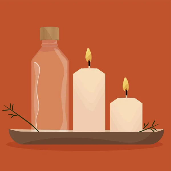 Svíčky bílé lázně — Stockový vektor