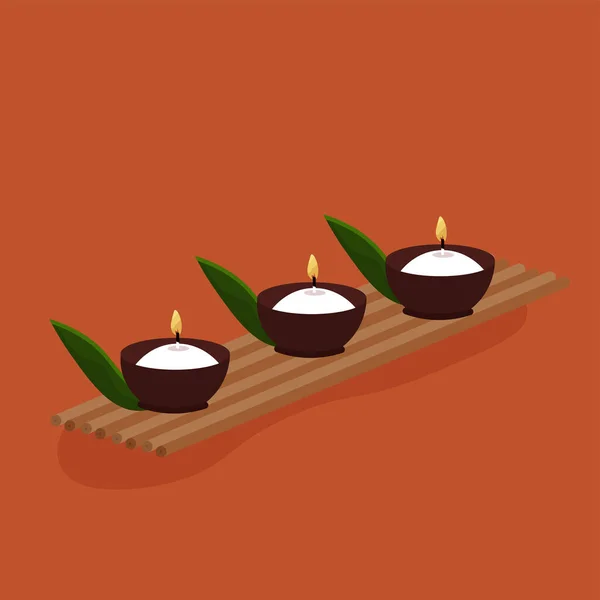 Tres velas spa — Vector de stock