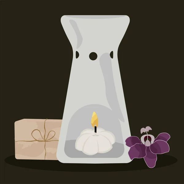 Candles beauty spa — Stock Vector