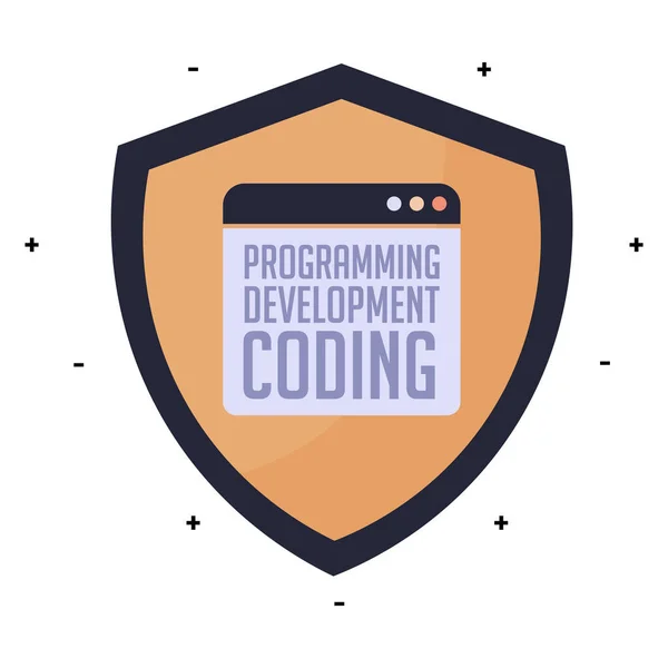 Isolado desenvolver programação de código — Vetor de Stock