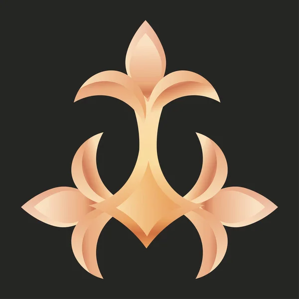 Fleur de lis tre guld — Stock vektor