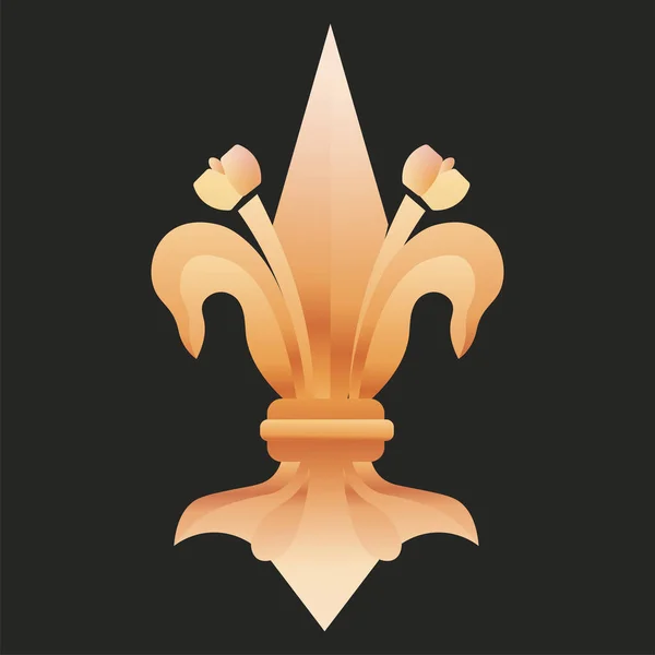 Fleur de lis oro real — Vector de stock