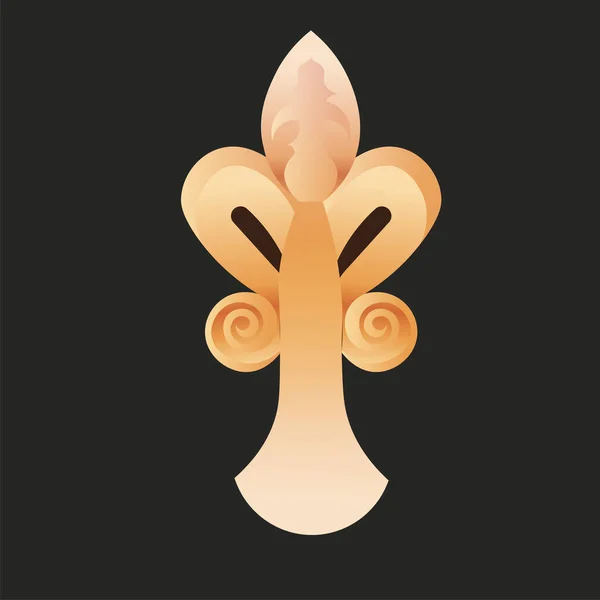 Fleur de lis antikt guld — Stock vektor