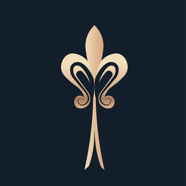 Fleur de lis heraldisk blå — Stock vektor