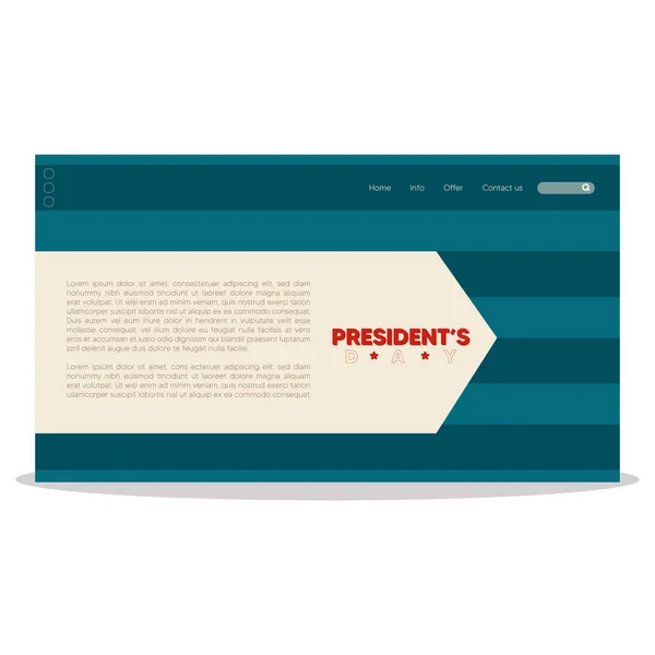 Tag der isolierten Präsidenten mit blauem Brief — Stockvektor