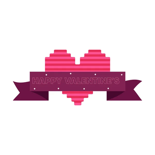 Isolierte Valentinstag rosa Herz — Stockvektor